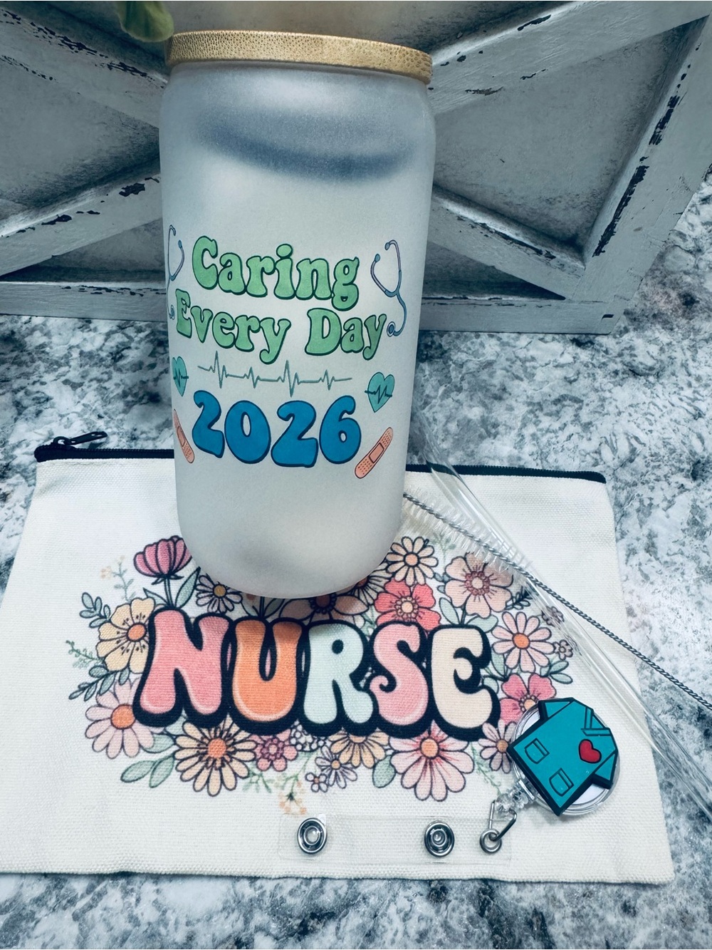 Nurse Glass Tumbler gift set.